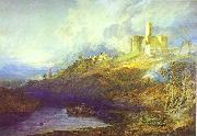 J.M.W. Turner Warkworth Castle Northumberland Thunder Storm Approaching at Sun-Set. oil painting artist